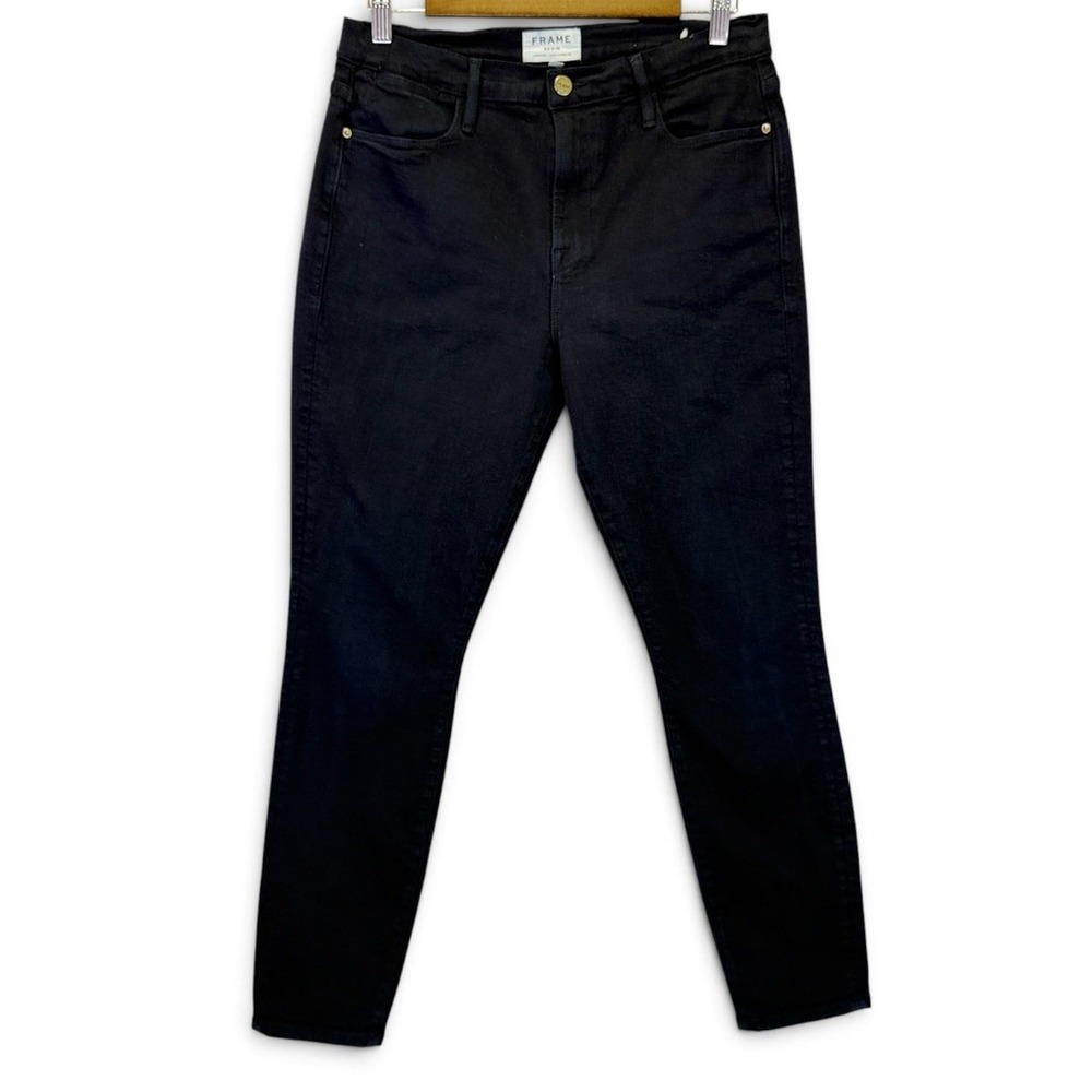 Frame Denim Le High Skinny Jean Film Noir Jet Black Stretch Women's Size 31